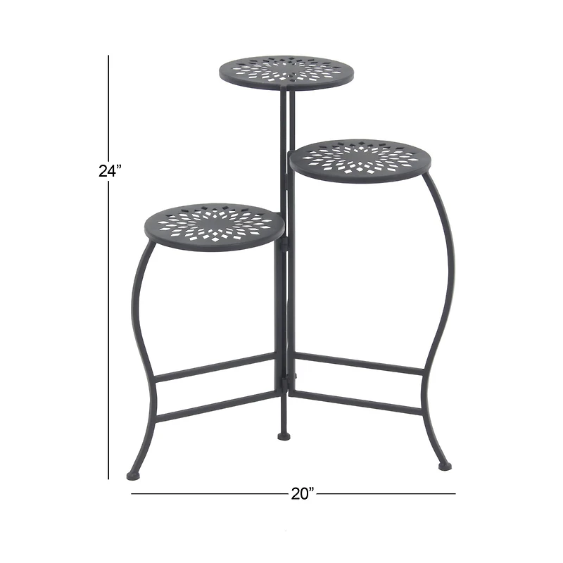 2ft. Black Metal Traditional Plantstand