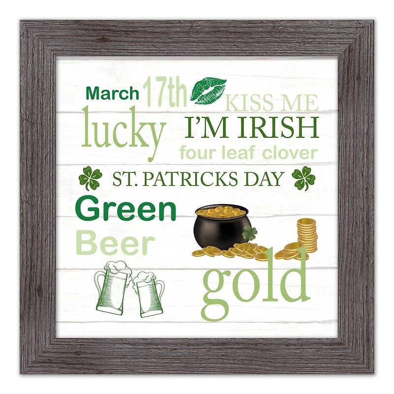 St Patrick Things Framed Print 2 16" x 16" Western Gray Framed Print