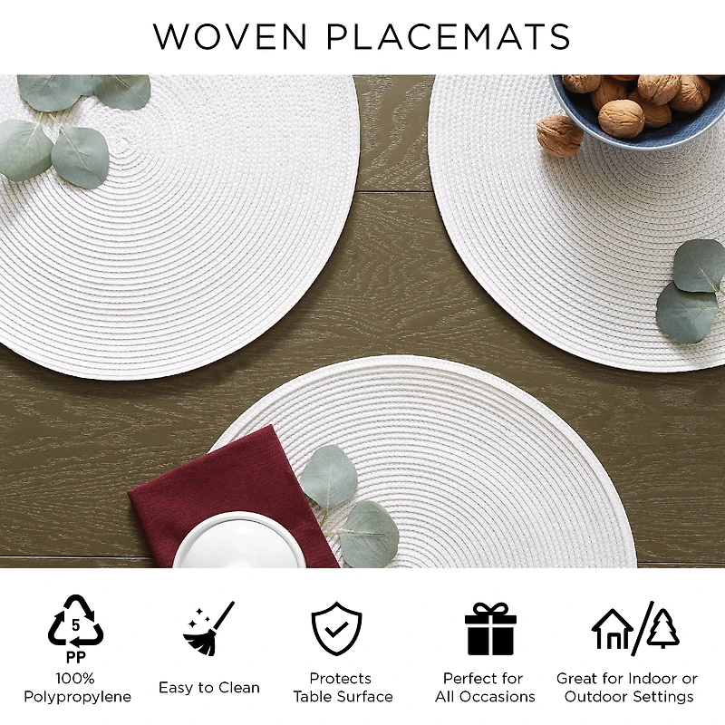 DII® Oval Plastic Woven Placemats