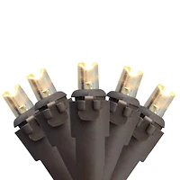 100ct. Warm White LED Wide Angle Christmas String Lights with Brown Wire