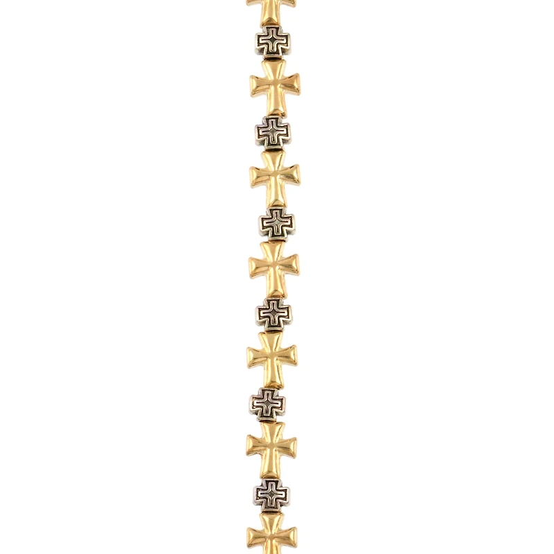 Antique Silver & Gold Metal Cross Mix Beads by Bead Landing™