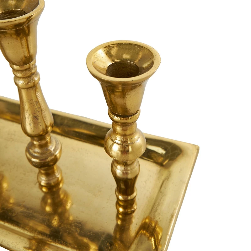 Aluminum Candle Candelabra with Candle Plate