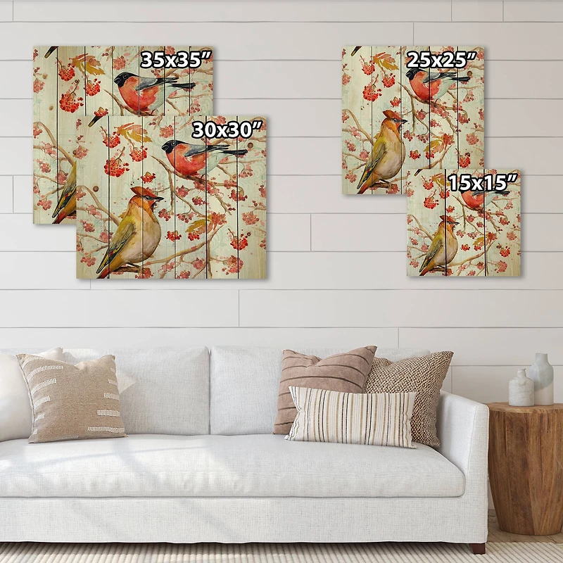 Designart - Two Birds On Branches During Autumn