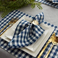 DII® Navy & Off White Gingham Cotton Napkins, 4ct.