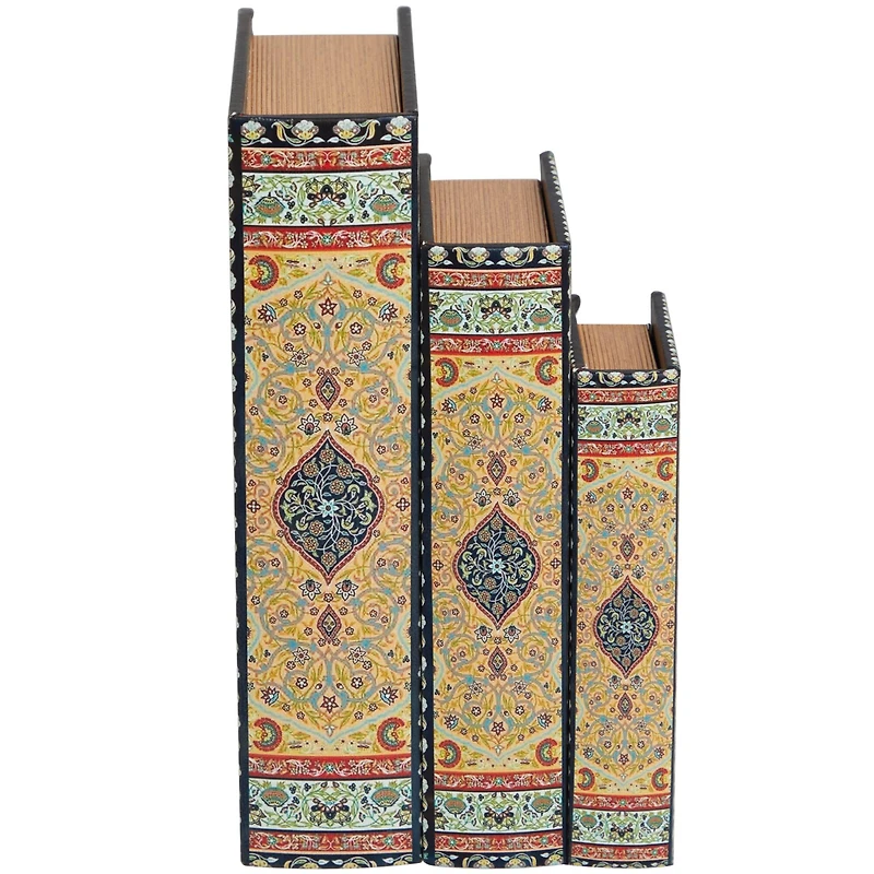 Arabesque Pattern Canvas Storage Book Box Set