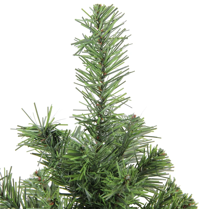 18" Unlit Mini Canadian Pine Medium Artificial Christmas Tree with Faux Wood Base