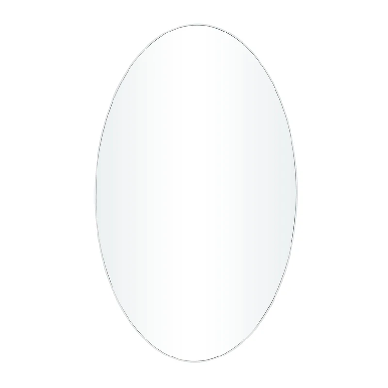 White Contemporary Wall Mirror, 24" x 1" x 40"