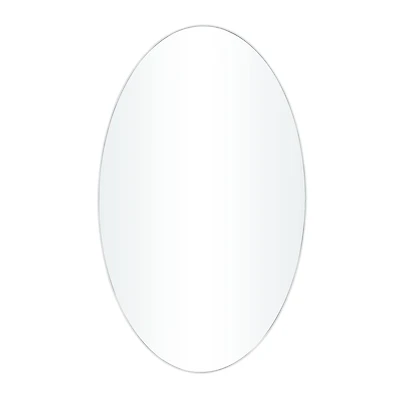 White Contemporary Wall Mirror, 24" x 1" x 40"