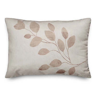Cream Leaves 14" x 20" Throw Pillow