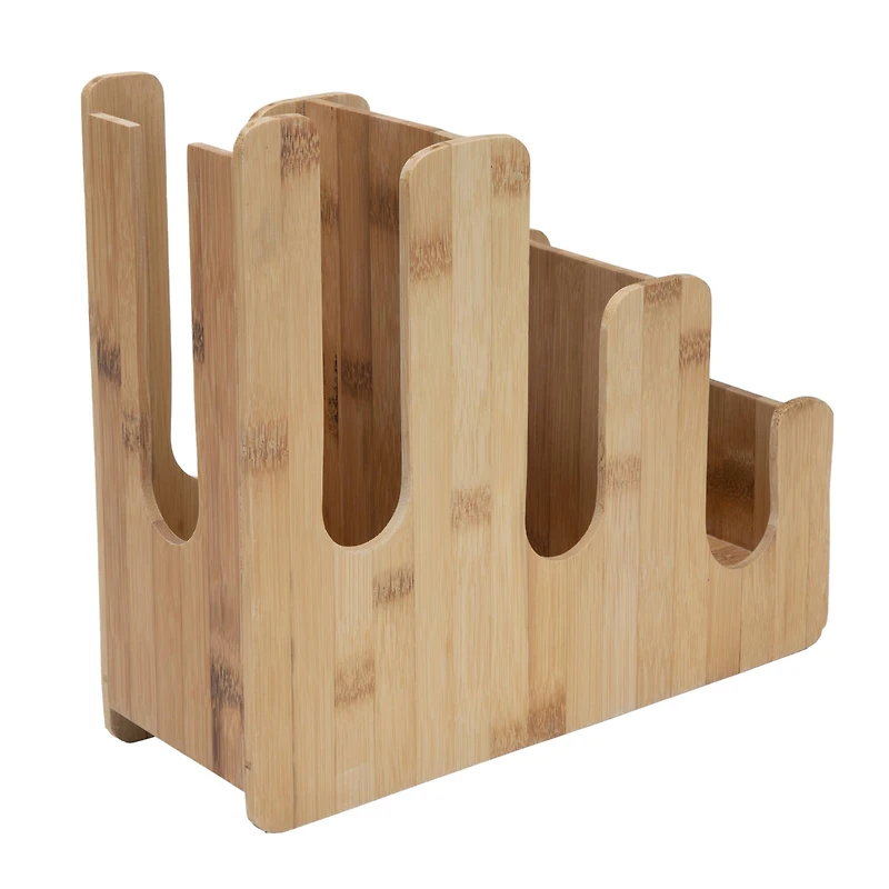 Mind Reader Brown 3 Compartment Bamboo Holder