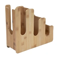 Mind Reader Brown 3 Compartment Bamboo Holder