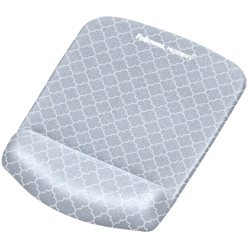 Fellowes PlushTouch™ Gray Lattice Mouse Pad Wrist Rest