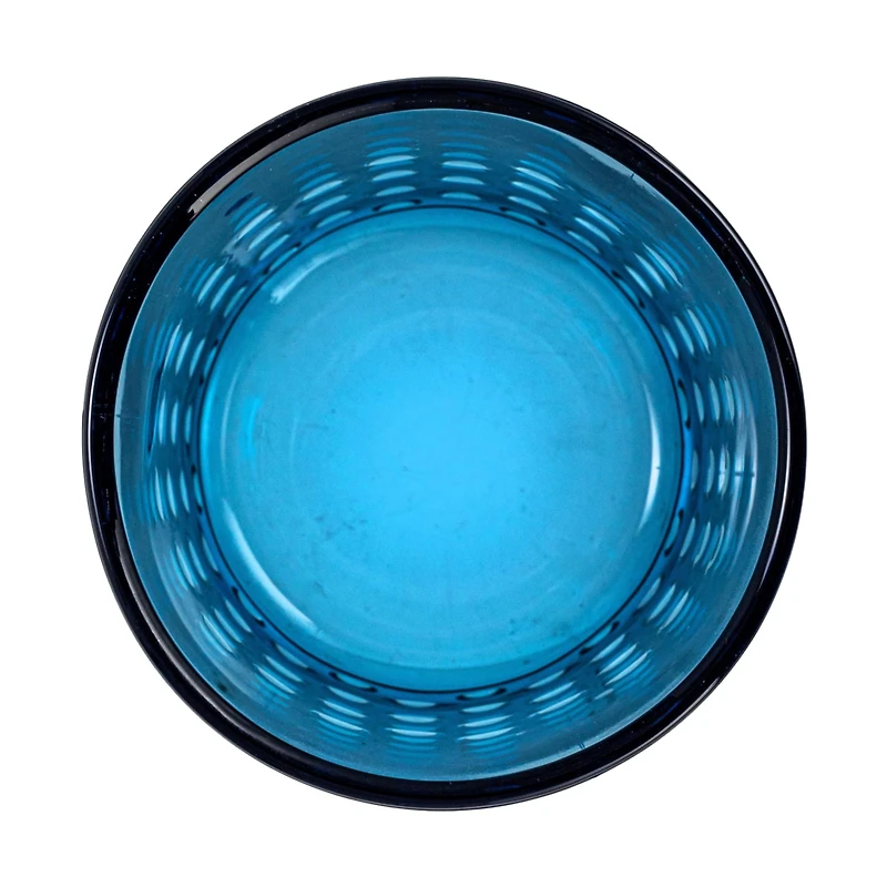 Hello Honey® 12oz. Blue Hobnail Drinking Glass