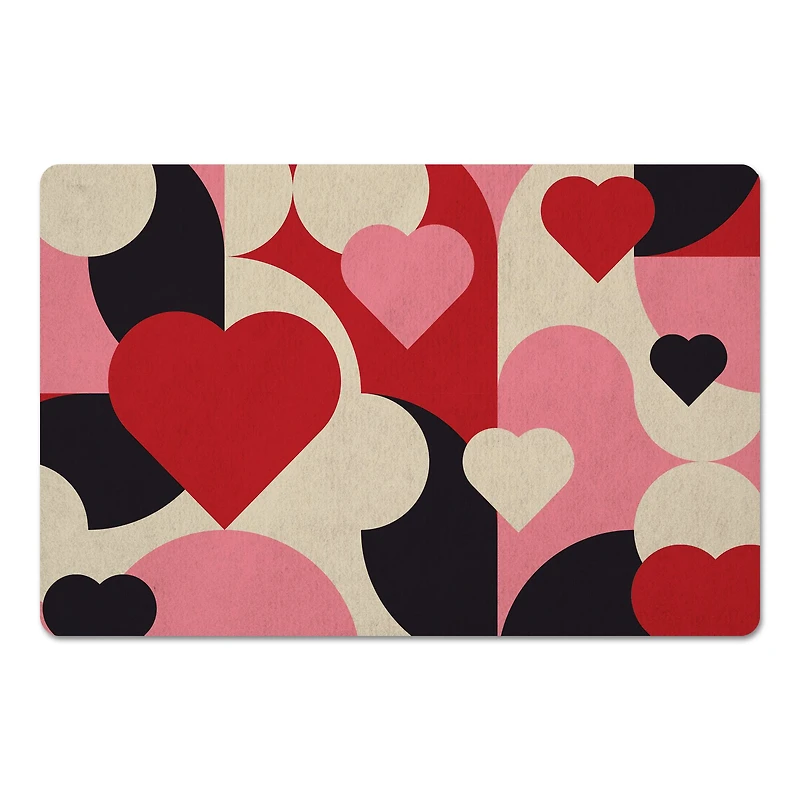 Mid Mod Heart Pattern Floor Mat