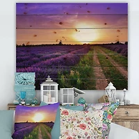 Designart - Lavender Field At Dawn II