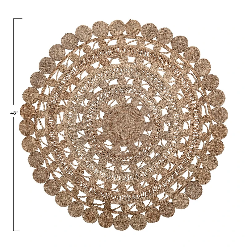 Hello Honey® Natural Boho Hand Woven Jute Rug, 48"