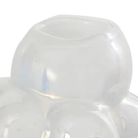 12" Clear Abstract Handmade Bubble Glass Vase