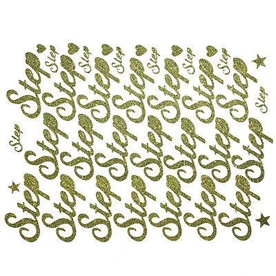 JAM Paper Step Gold Script Floral Adhesive