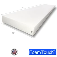 FoamTouch® 3" x 24" x 120" High Density Upholstery Foam