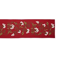 DII® 70" Red Mistletoe Embroidered Table Runner