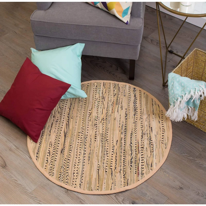 DII® Taupe Round Rag Rug, 3ft.