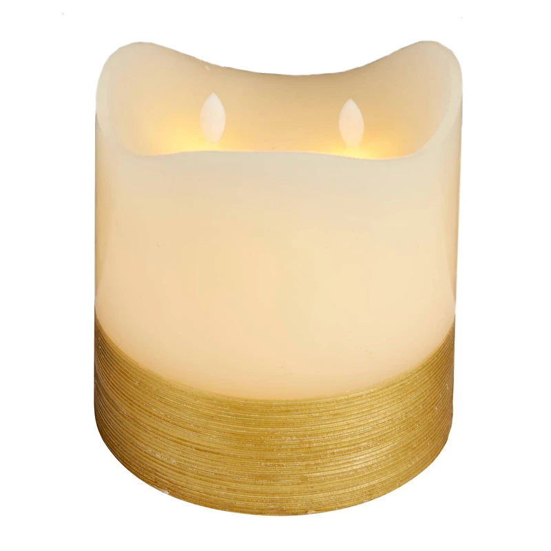 Cream & Gold Traditional Flameless Candle