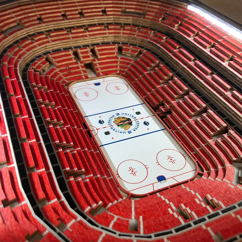 23" Chicago Blackhawks 25-Layer StadiumViews Lighted End Table