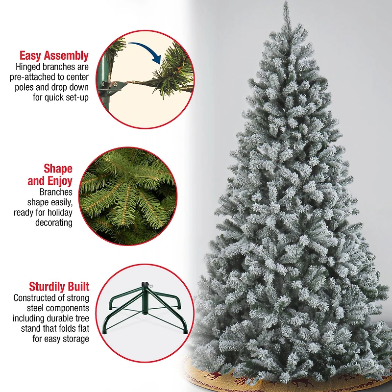 7.5ft. Unlit Snowy North Valley® Spruce Artificial Christmas Tree