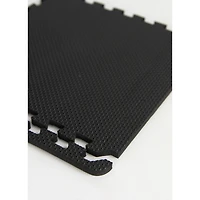 FloorPops Black Puzzle Interlocking Floor Tiles Set of 9