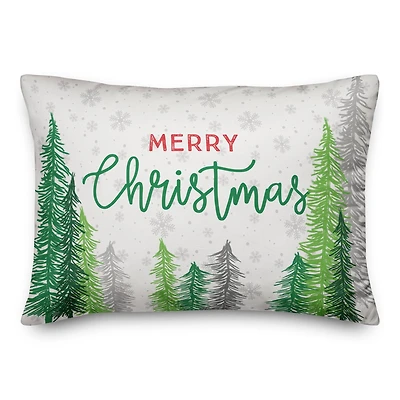 Merry Christmas Forest Throw Pillow