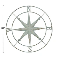 Hello Honey® Metal Compass Wall, Distressed Aqua