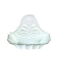6" White Enameled Metal Soap Dish