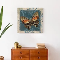 Swirls And Butterfly 20" x 20" Canvas Wall Art