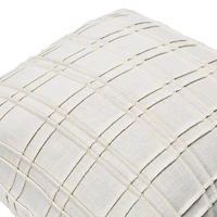 Hello Honey® 20'' Square Plaid Pleated Cotton Pillow Cover