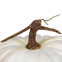 10" White Flat Round Pumpkin Tabletop Décor