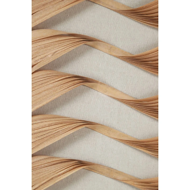 Brown Wood Coastal Style Abstract Wall Art Set