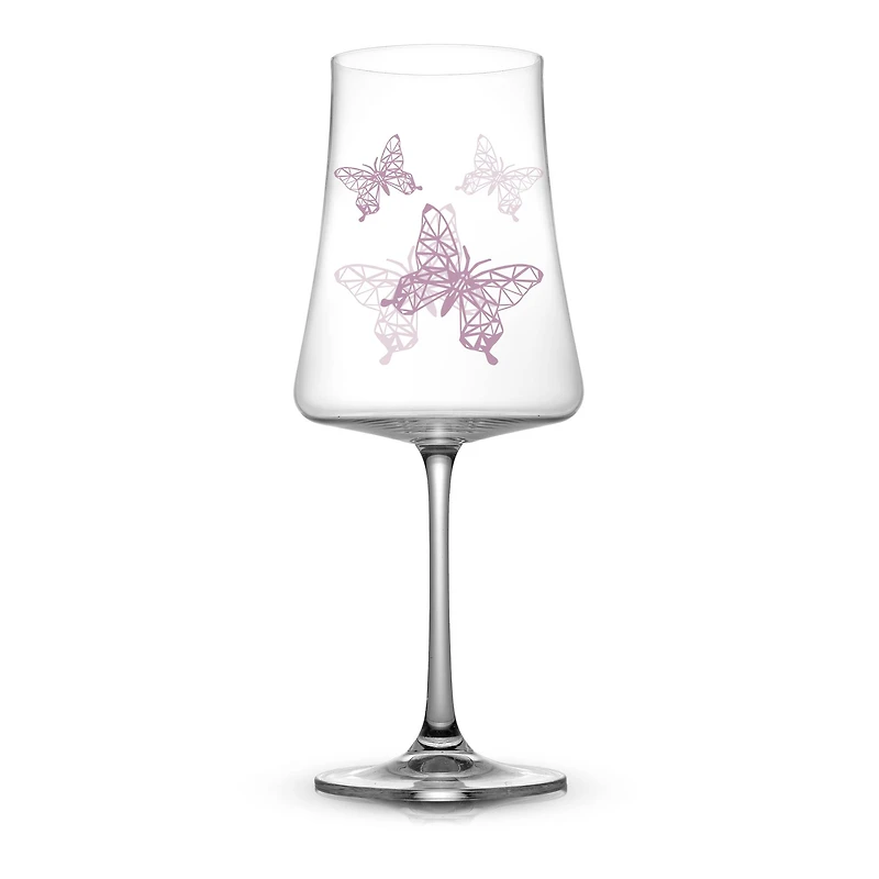 JoyJolt® 21oz. Meadow Butterfly Crystal Red Wine Glasses Set, 2ct.