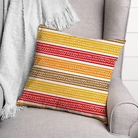 Fall Stripes Throw Pillow