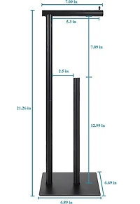 Black Freestanding Metal Toilet Paper Roll Holder