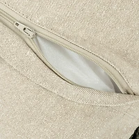 Hello Honey® Forest Green Cotton Tufted Pillow with Natural Chambray Back