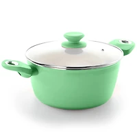 Gibson Home® Plaza Café Mint Aluminum 4.5qt. Dutch Oven with Soft Touch Handles