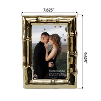 Flora Bunda® 5" x 7" Gold Bamboo Ceramic Frame