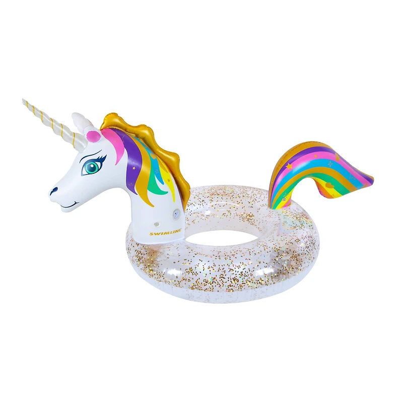 Swimline 5.6ft. LED Unicorn Glitter Ring