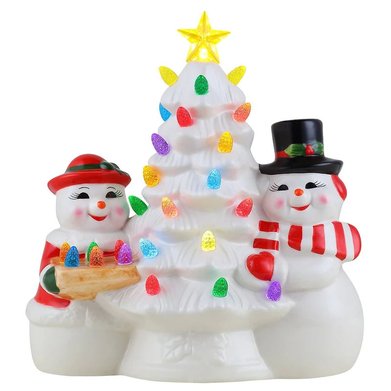 9.25" Mr. & Mrs. Snowman Nostalgic Tree
