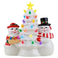 9.25" Mr. & Mrs. Snowman Nostalgic Tree