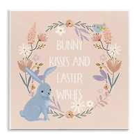 Stupell Industries Bunny Kisses Easter Wishes Wall Plaque Art