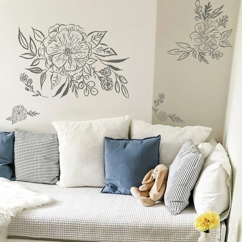 RoomMates Beth Schneider Floral Sketch Peel & Stick Giant Wall Decals