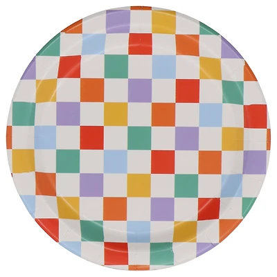 7" Multicolor Check Snack Plates, 10ct. by Celebrate It™