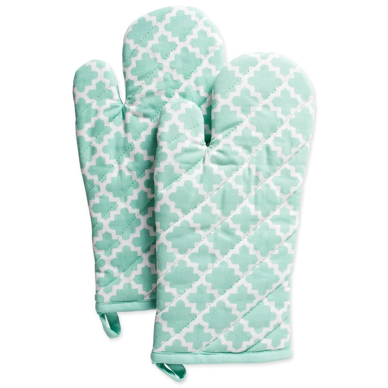 DII® Aqua Lattice Oven Mitt Set, 2ct.
