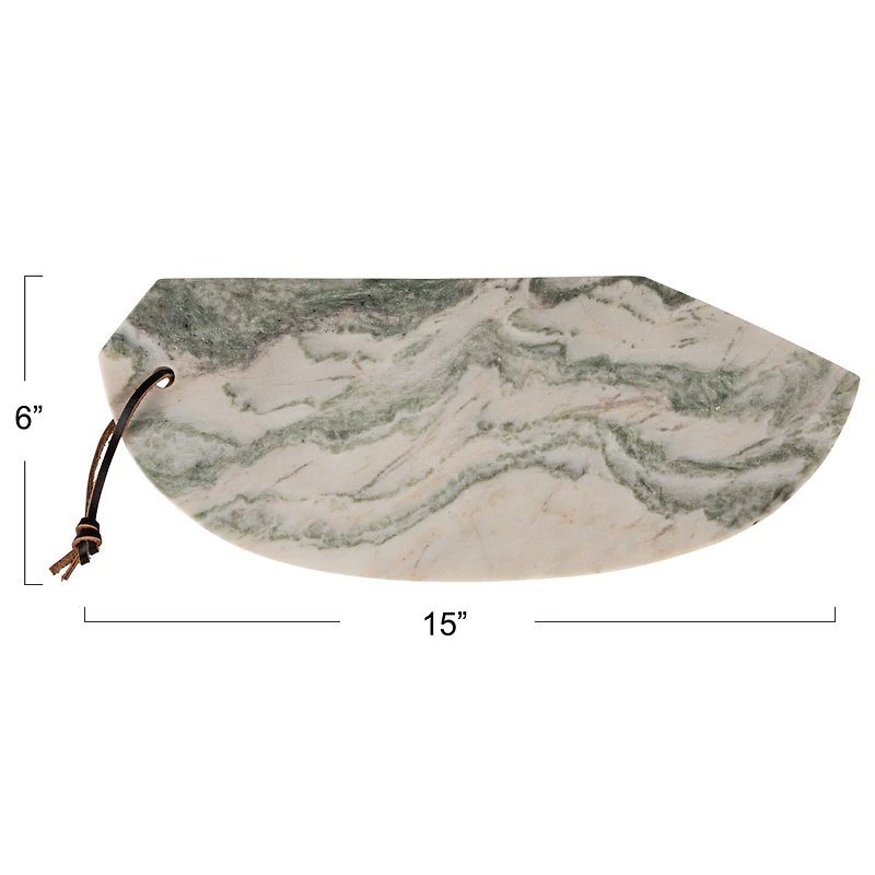 Hello Honey® 15" Green Mélange Marble Organic Shaped Board